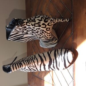 Jessica Simpson zebra high heel booties